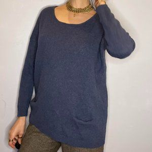 Very soft blue wool blend knit sweater